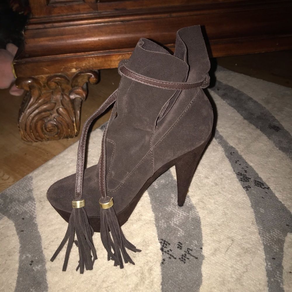 Colin Stuart Briwn Platform Booties - image 6